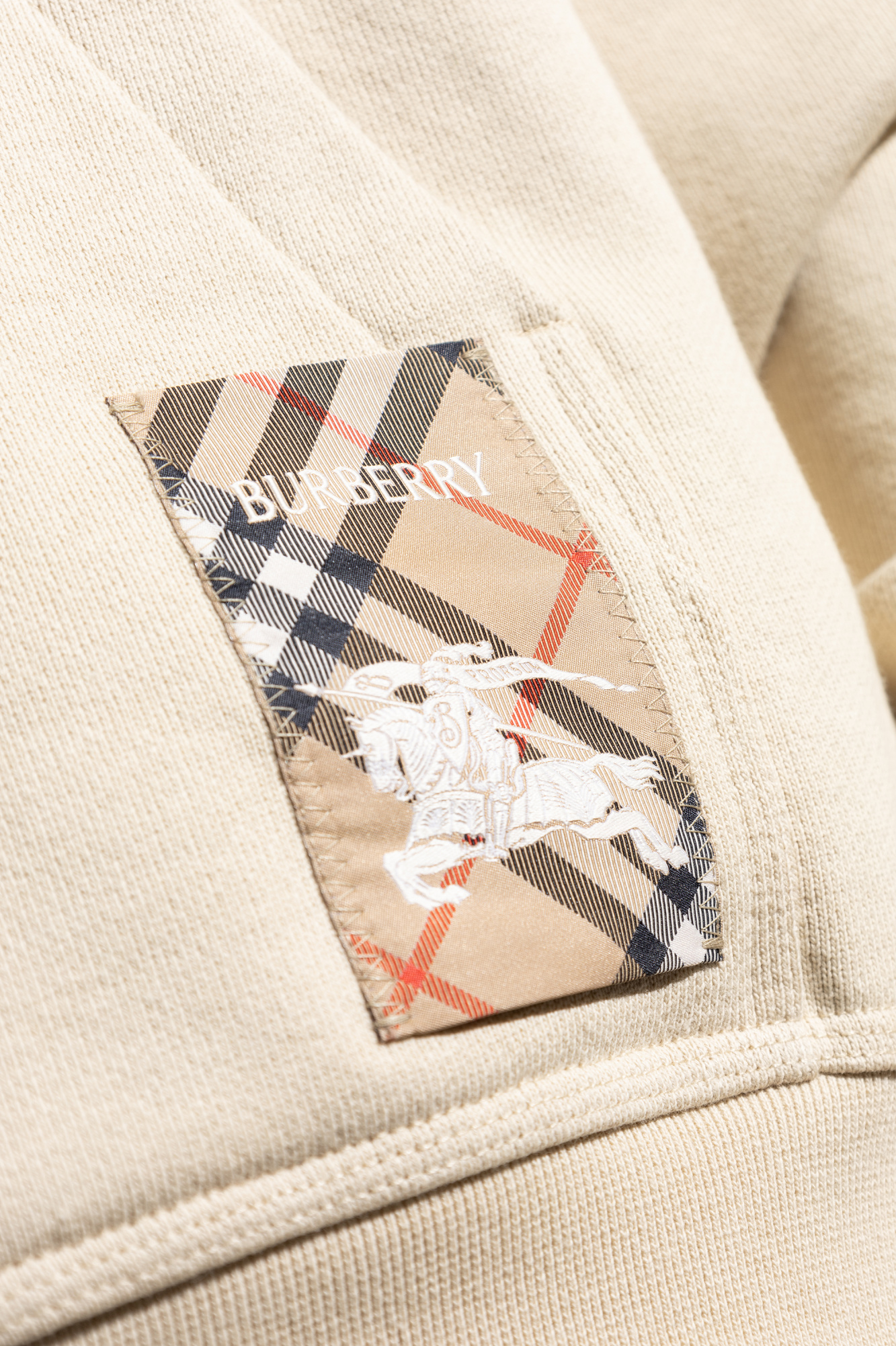 パーカー・フーディ BURBERRY Men Hoodies 8103513 C1740 Beige Burberry logo-appliqué Cotton Hoodie | Neutrals | FARFETCH